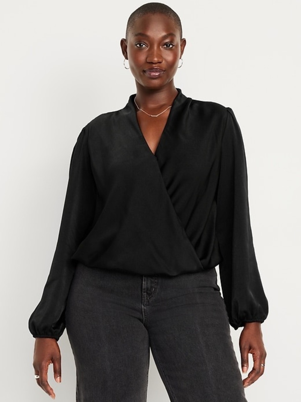 Old Navy Wrap-Front Satin Top